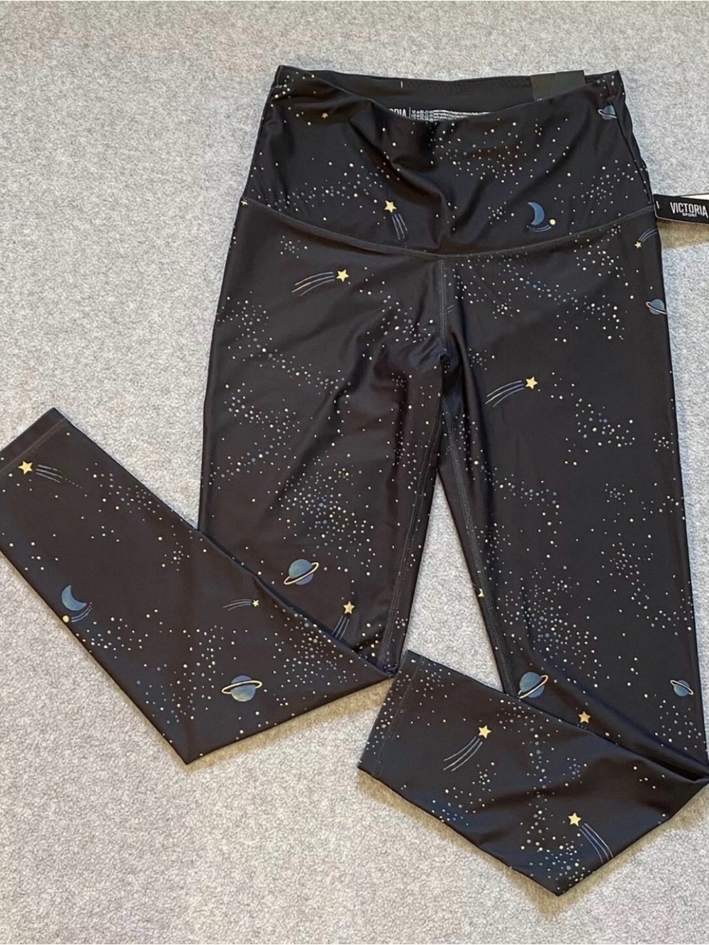 Victoria Sport 7/8 Gray Space Print Leggings Women’s Size Small Workout Gym